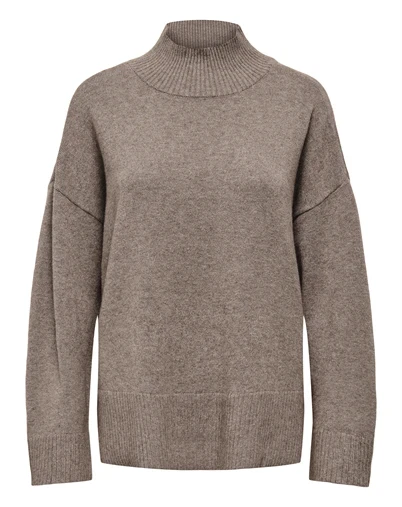 Only - ONLMary High Neck Strik - Shaved Chocolate
